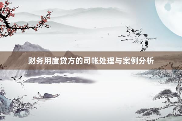 财务用度贷方的司帐处理与案例分析